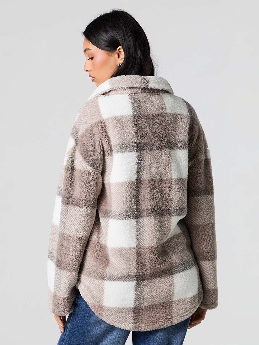 ג’קט משבצות פרוותי