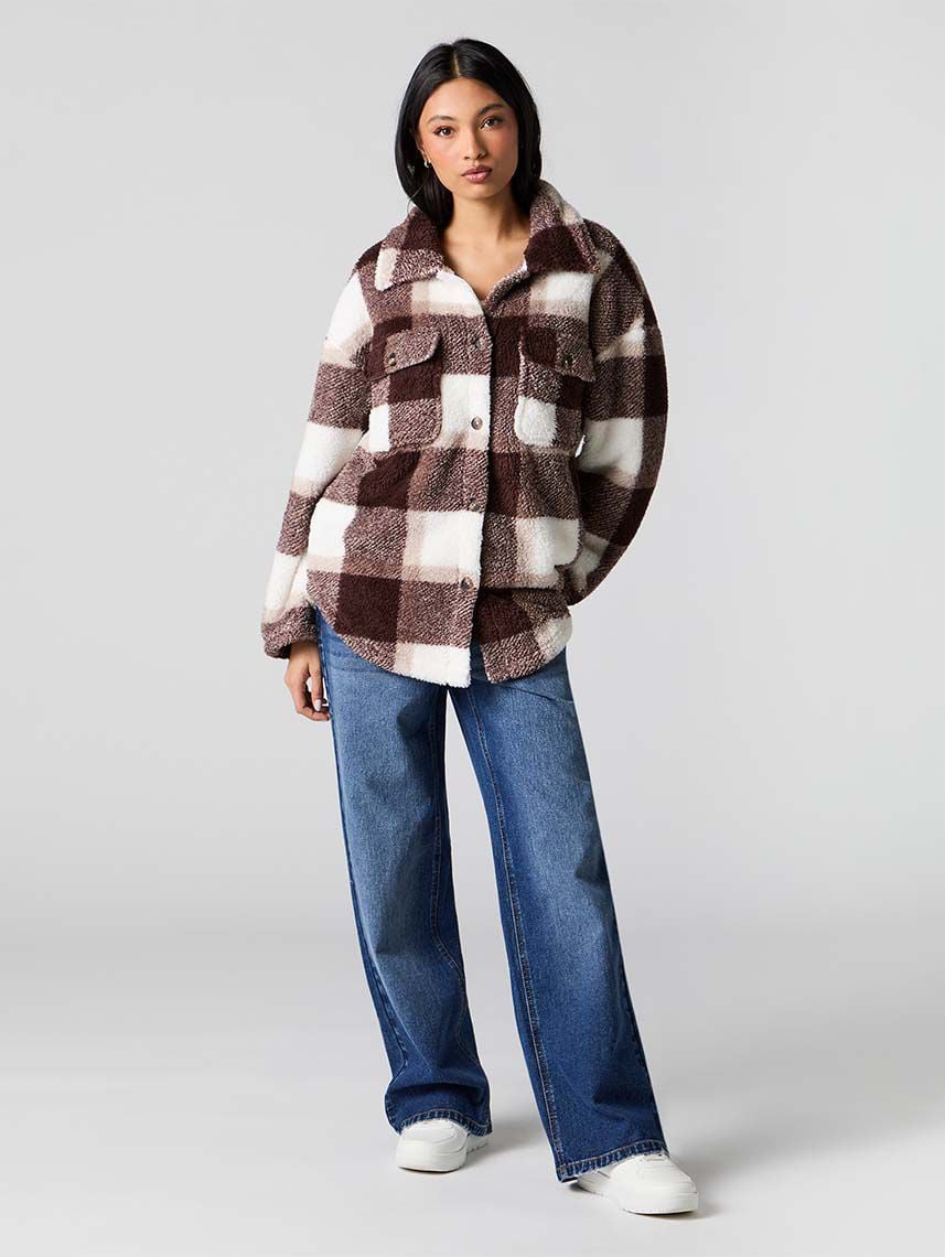 ג’קט משבצות פרוותי