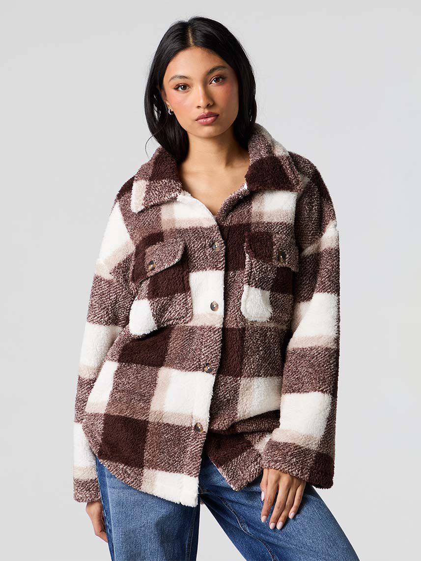 ג’קט משבצות פרוותי