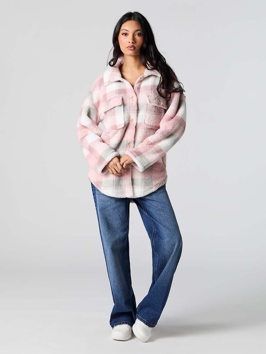 ג’קט משבצות פרוותי