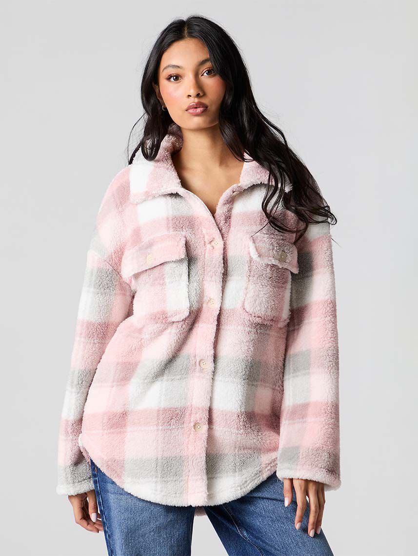 ג’קט משבצות פרוותי