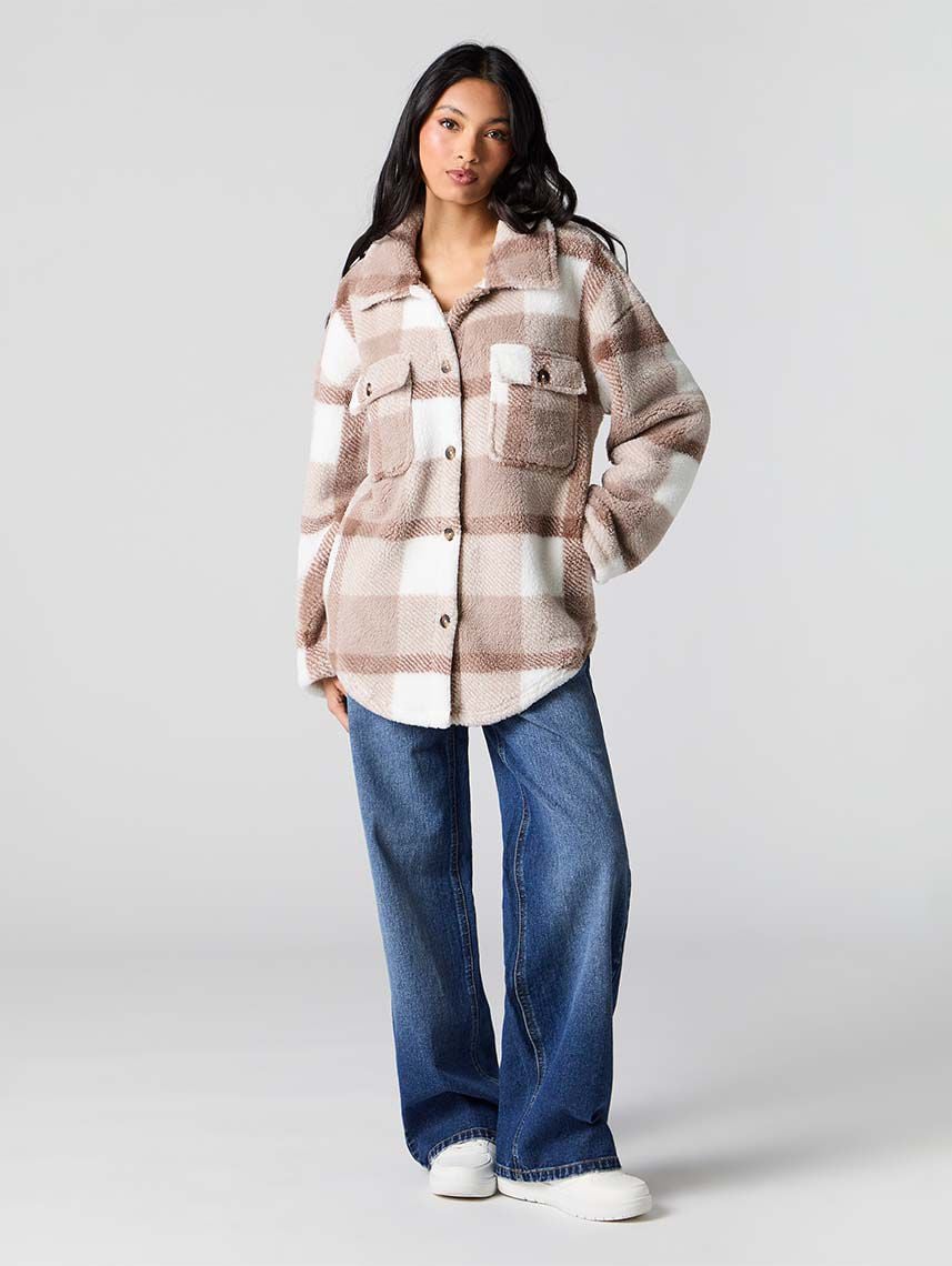 ג’קט משבצות פרוותי