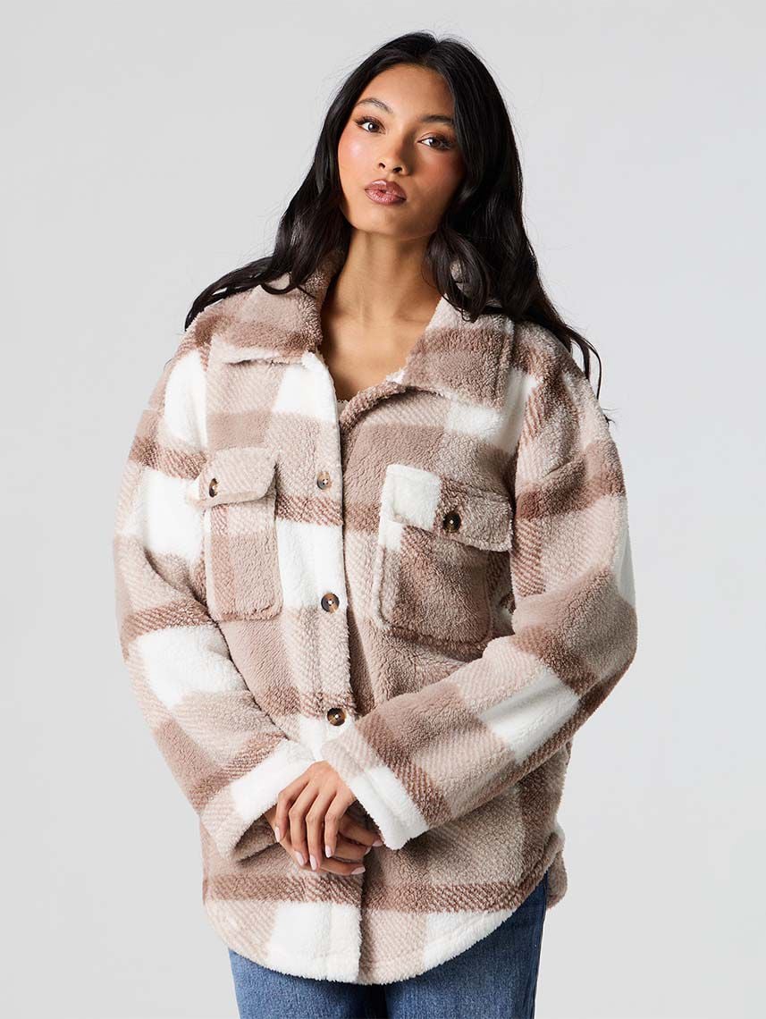 ג’קט משבצות פרוותי