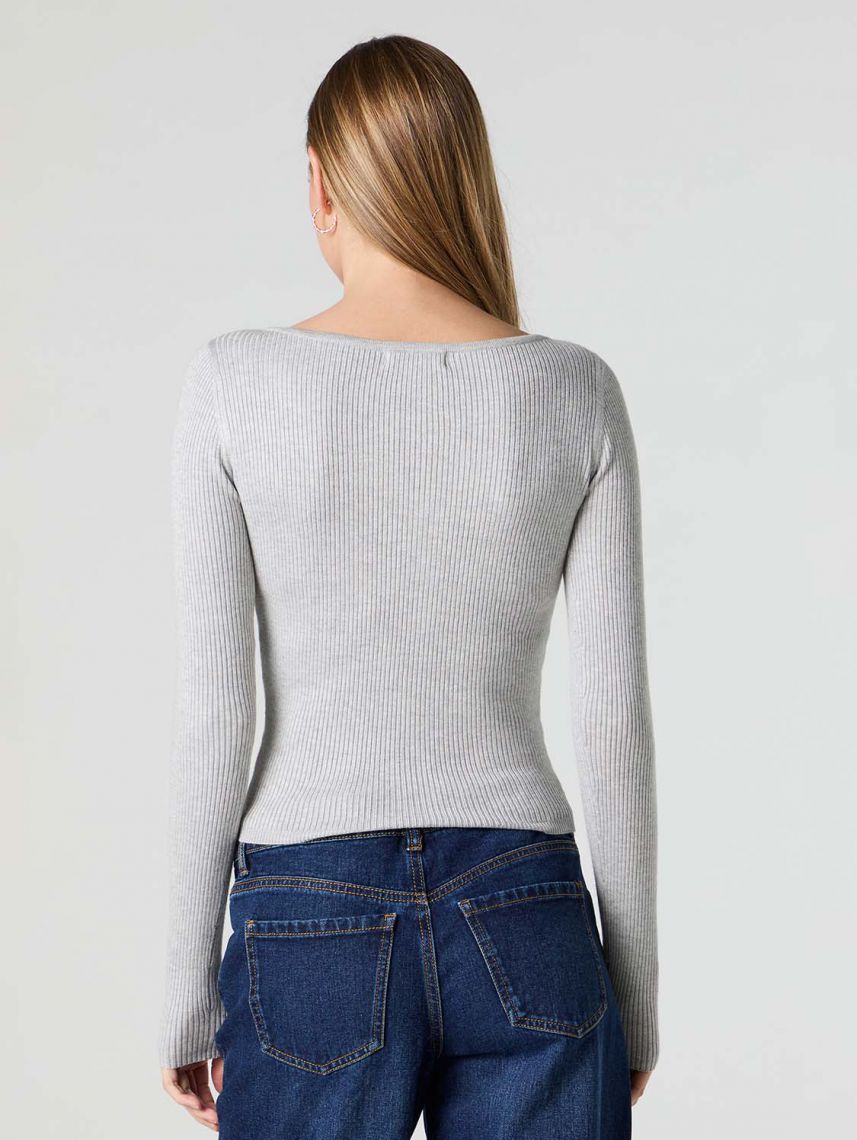 חולצת סריג דקה ארוכה