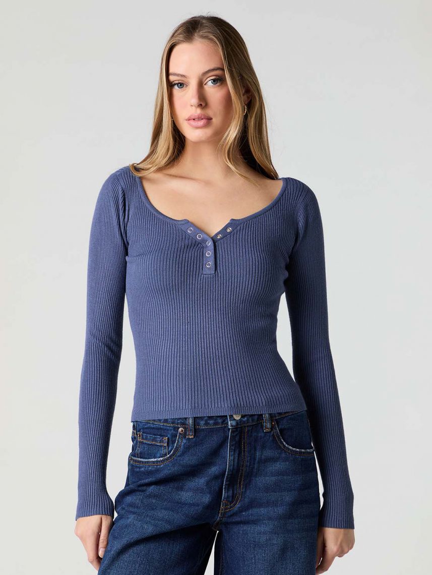 חולצת סריג דקה ארוכה