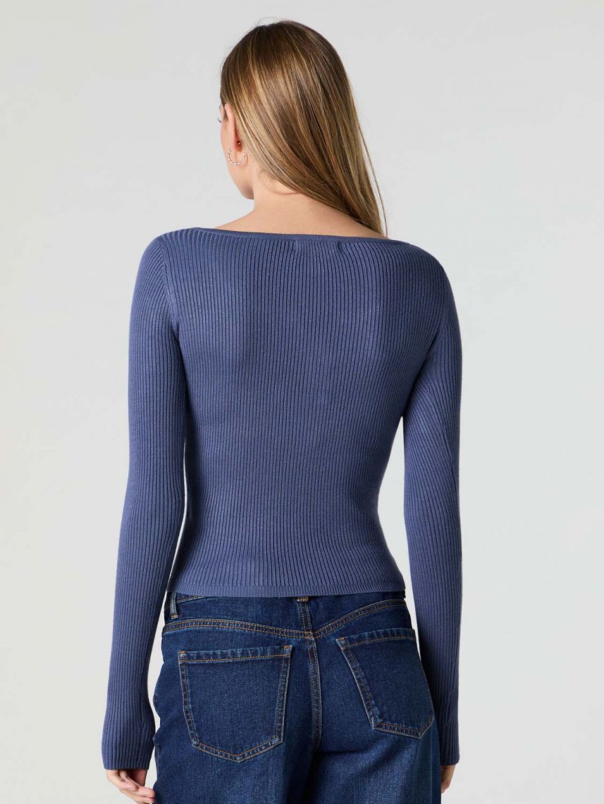 חולצת סריג דקה ארוכה