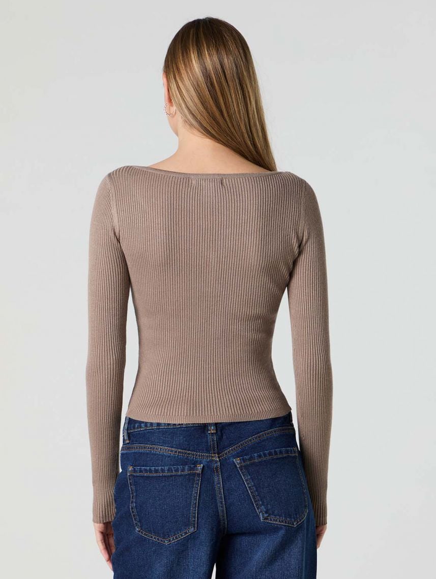 חולצת סריג דקה ארוכה