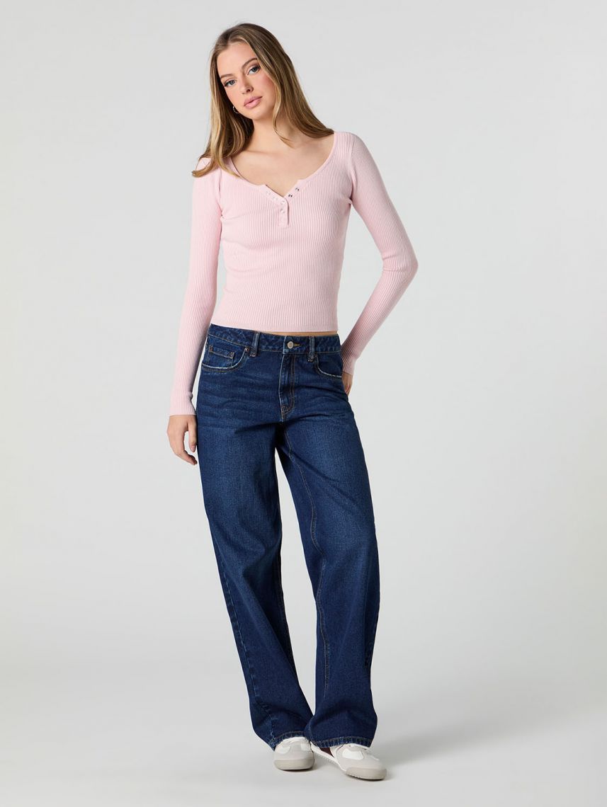 חולצת סריג דקה ארוכה