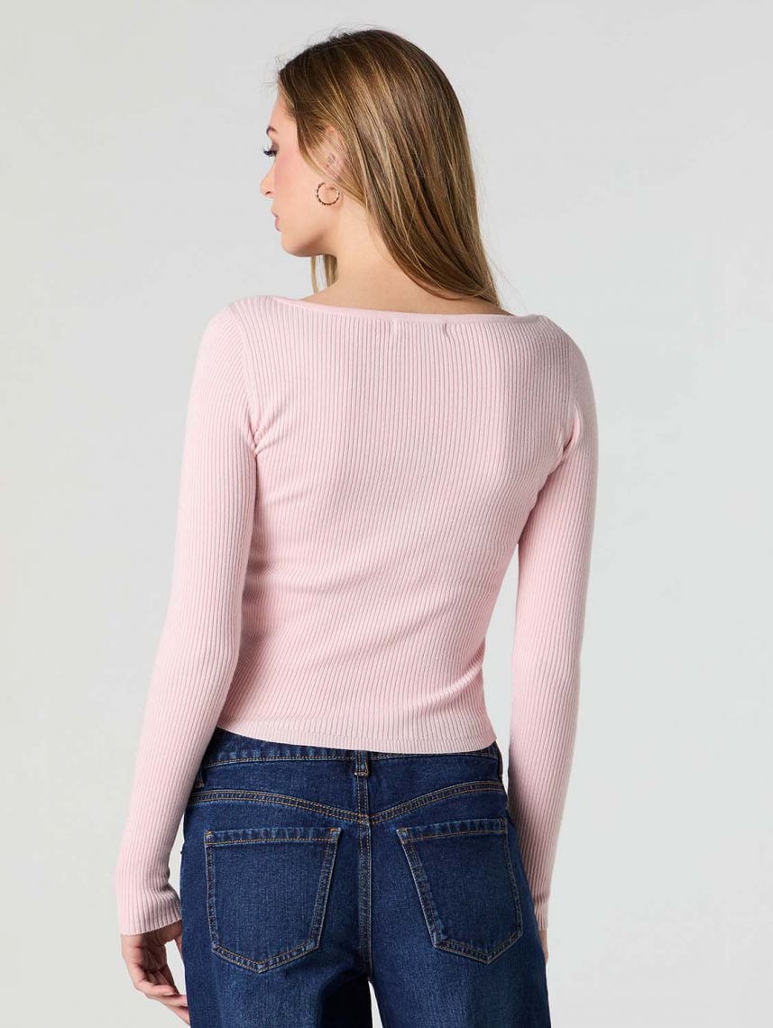 חולצת סריג דקה ארוכה