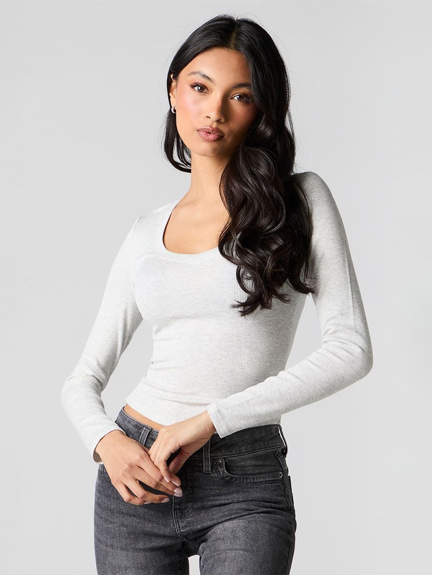 חולצת וי ריב ארוכה