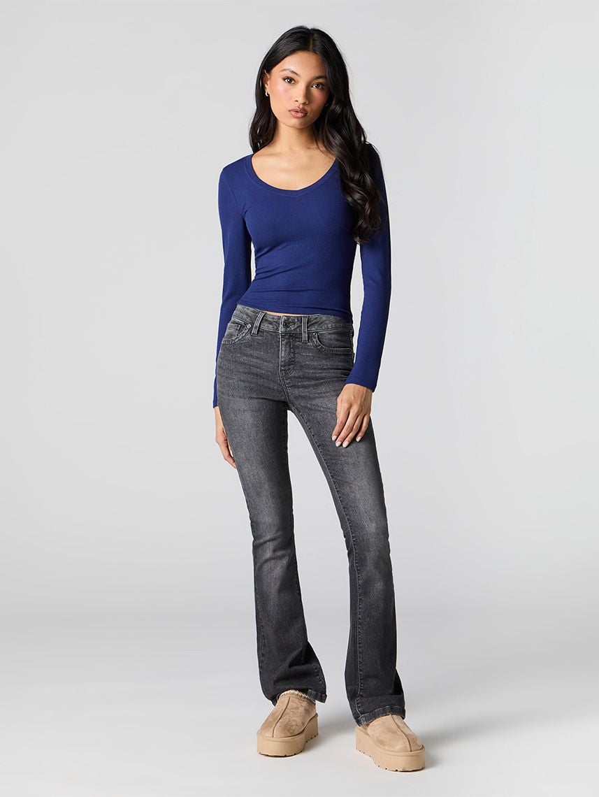 חולצת וי ריב ארוכה