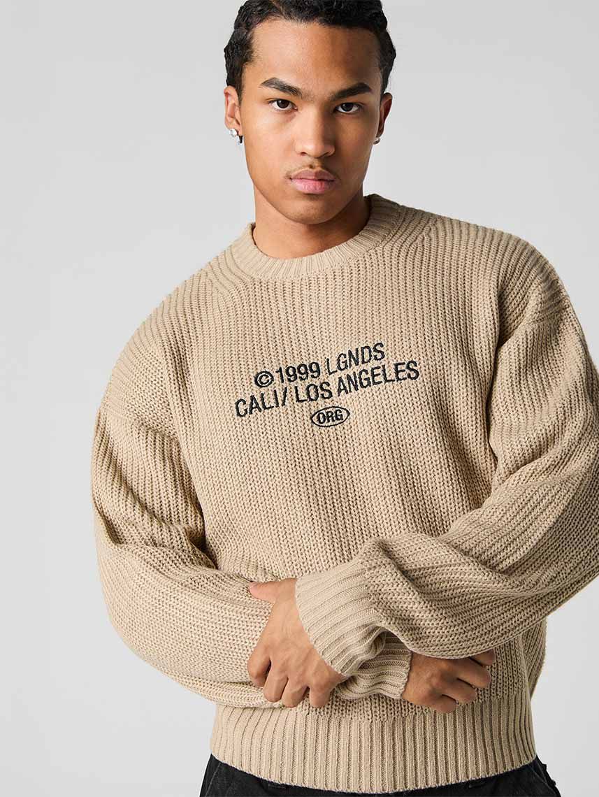 סוודר עם רקמה LA