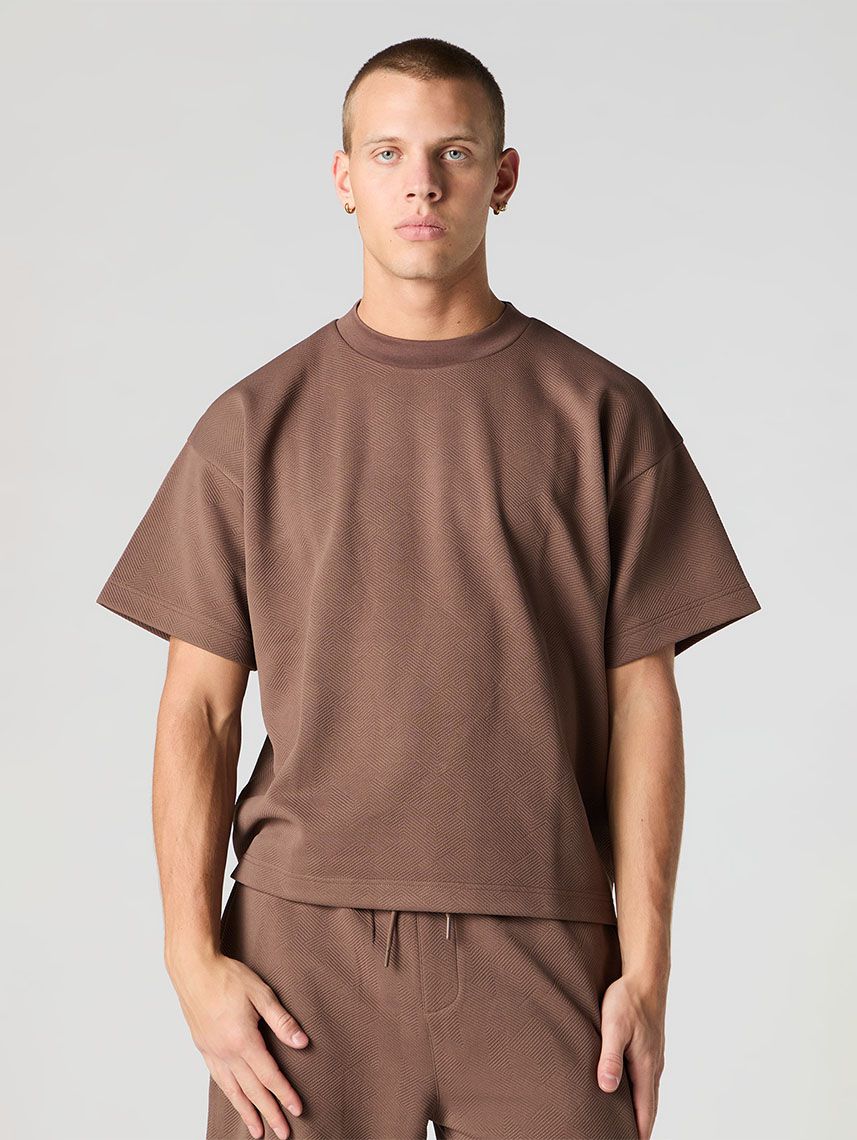 טי-שירט Boxy עם טקסטורה