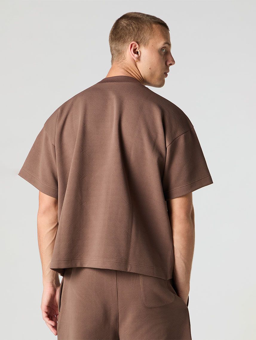 טי-שירט Boxy עם טקסטורה