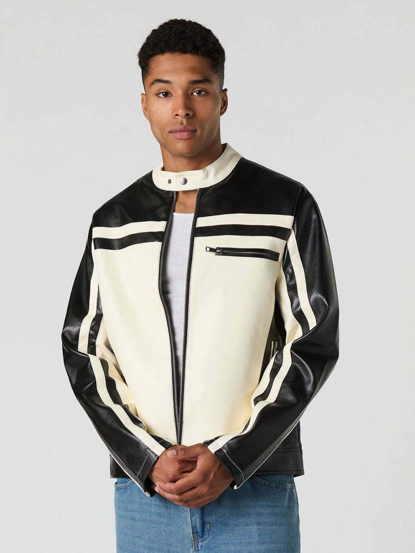 ג’קט בומבר דמוי עור