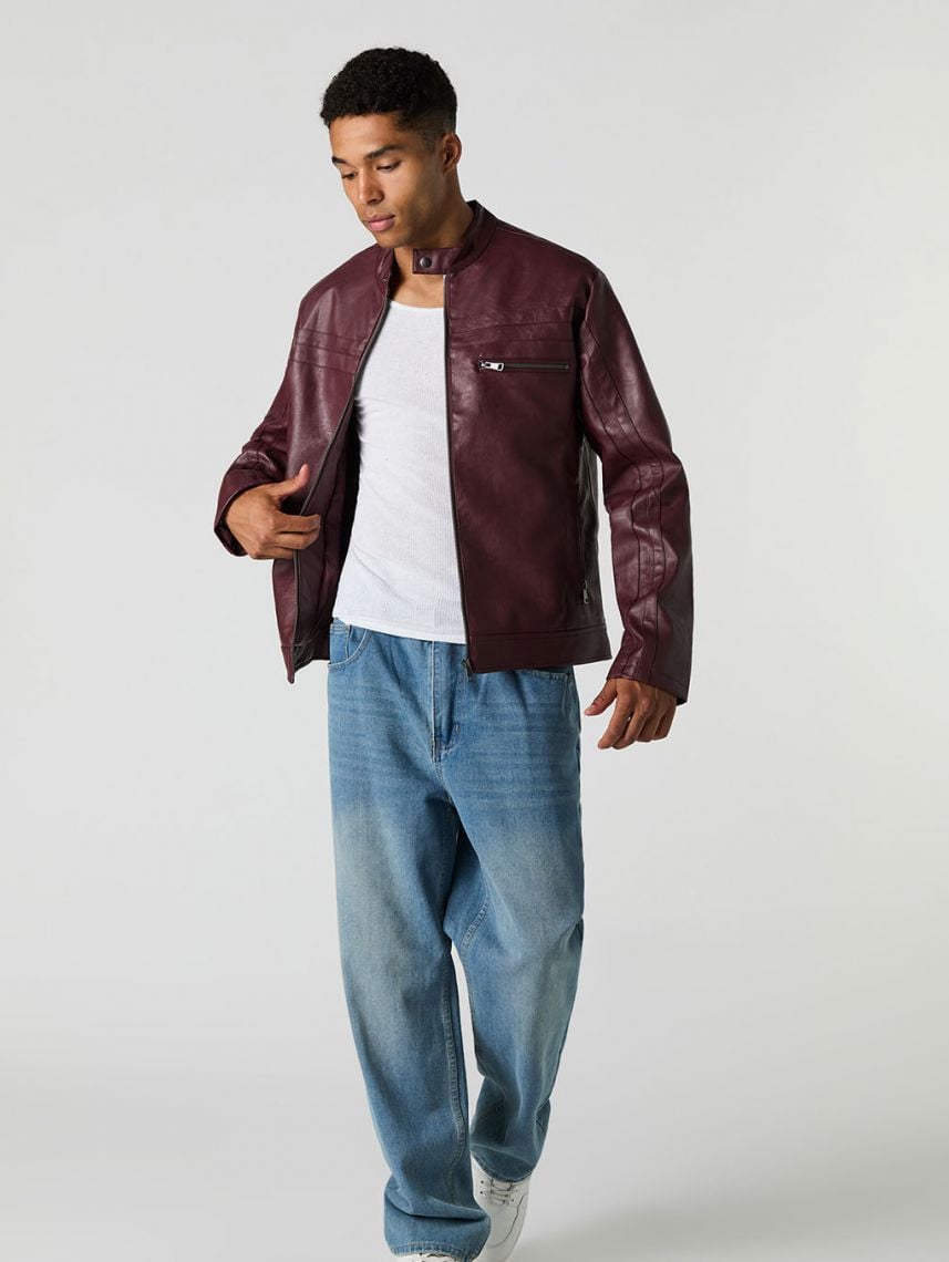 ג’קט בומבר דמוי עור