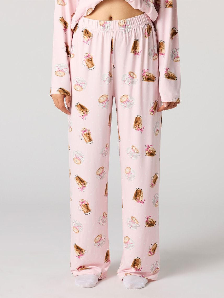 סט פיג’מה מכופתרת ארוכה