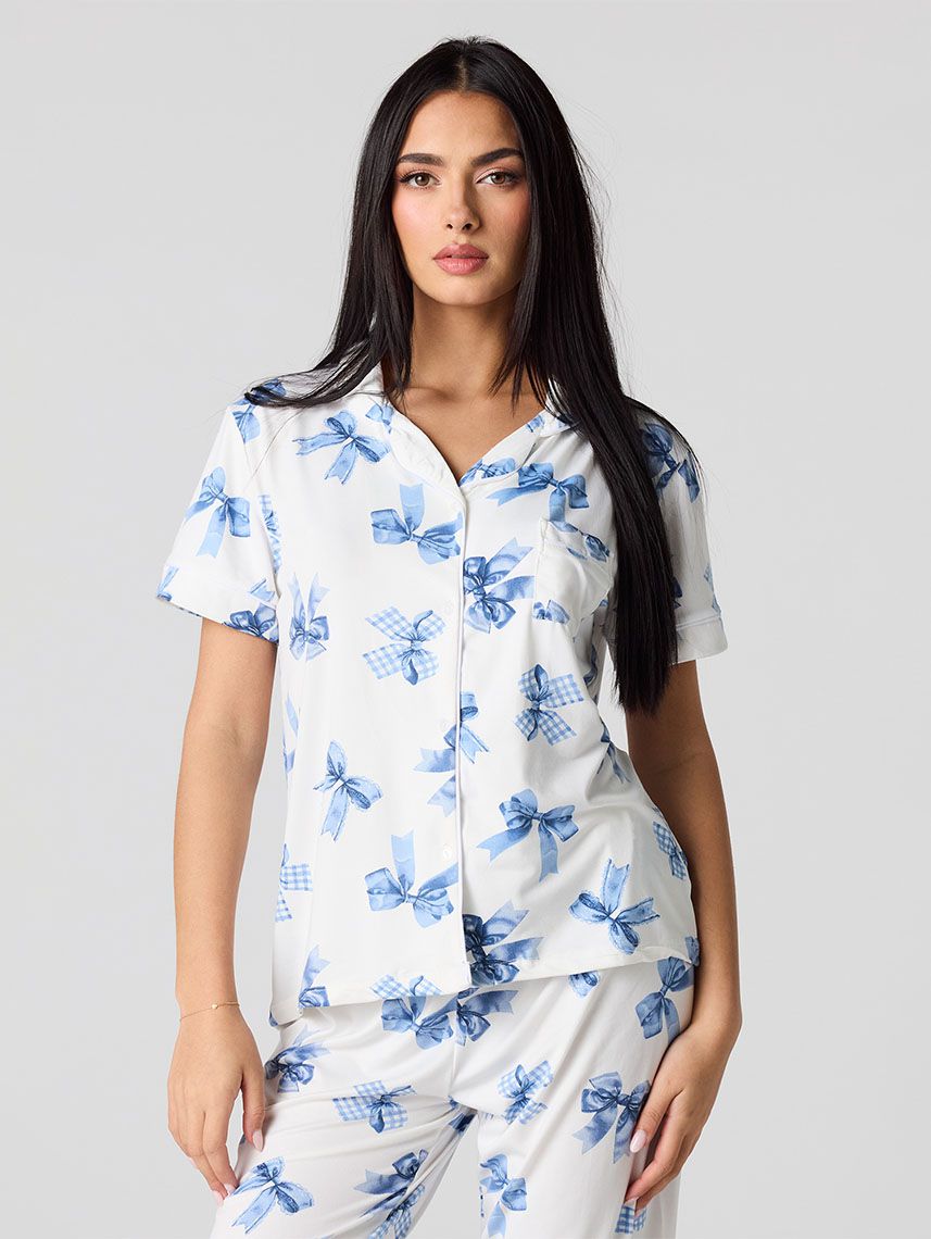 סט פיג’מה מכופתרת