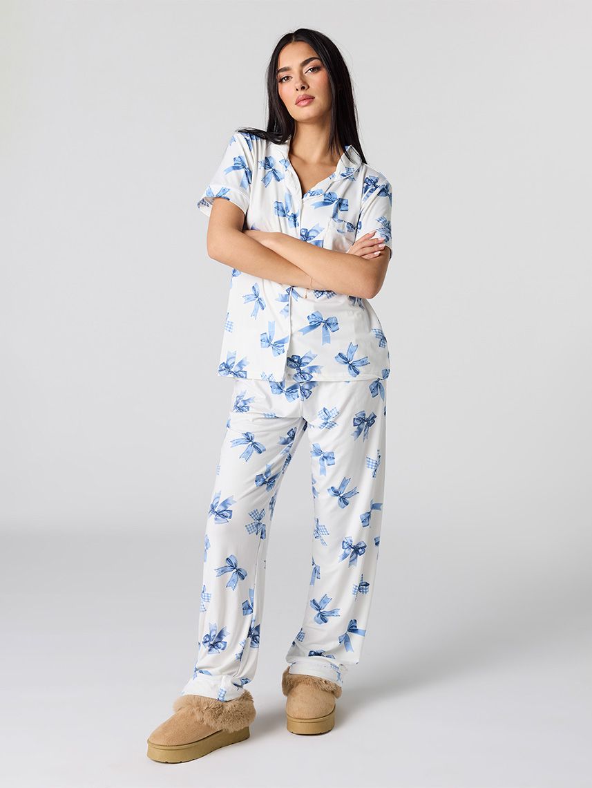 סט פיג’מה מכופתרת
