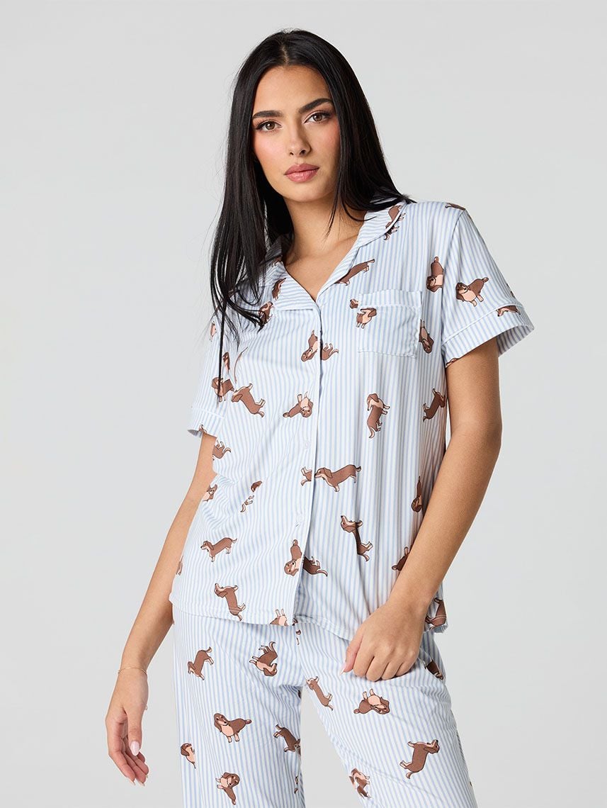 סט פיג’מה מכופתרת