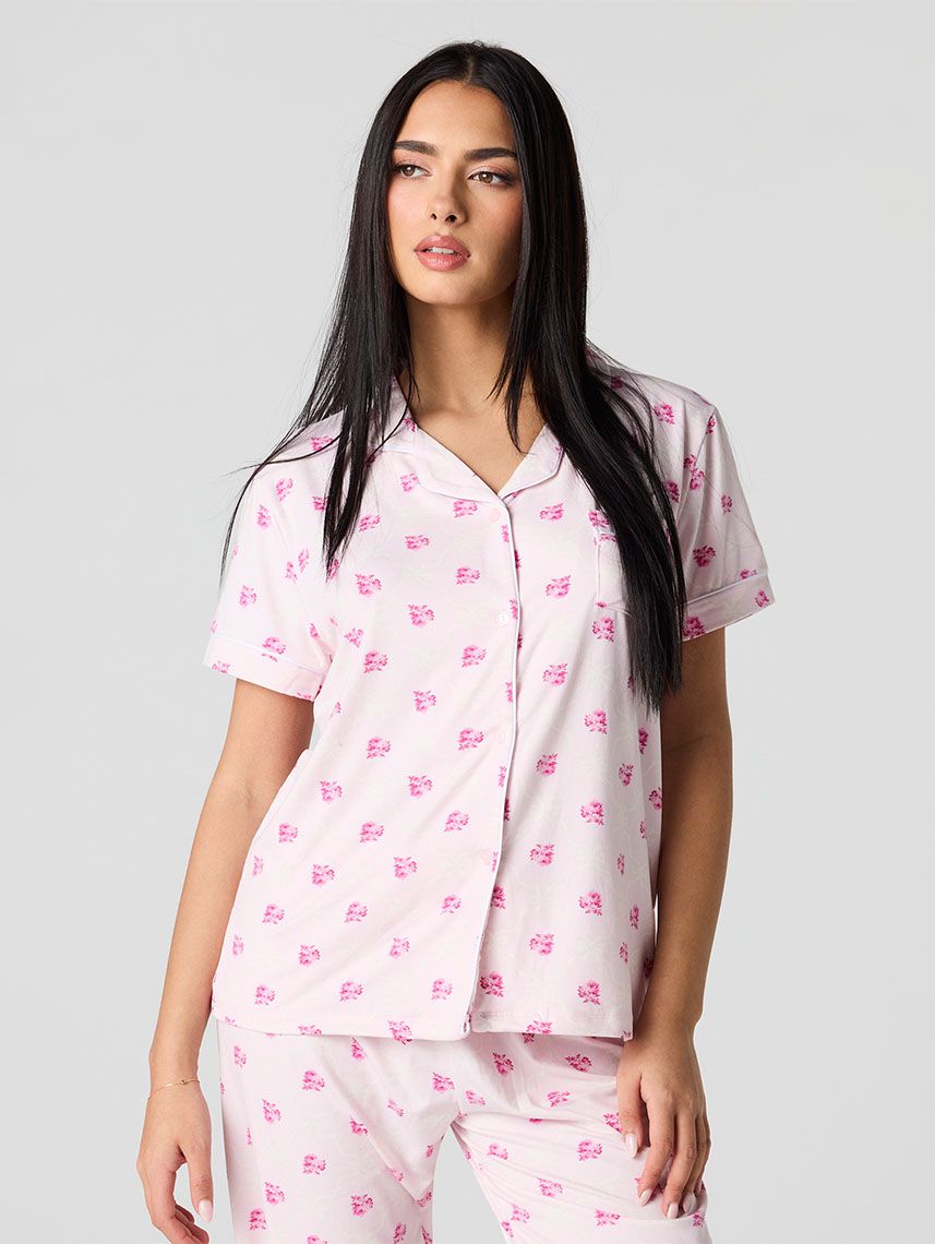 סט פיג’מה מכופתרת