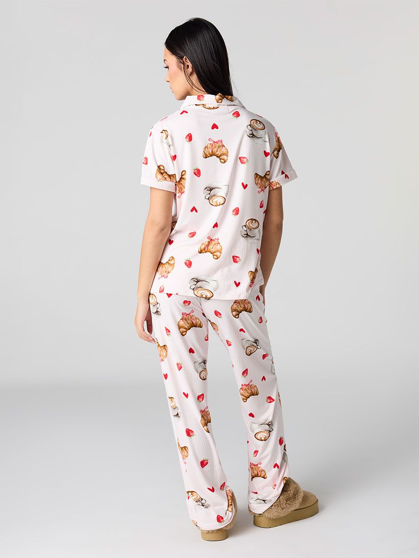 סט פיג’מה מכופתרת