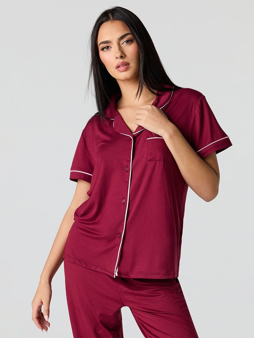 סט פיג’מה מכופתרת