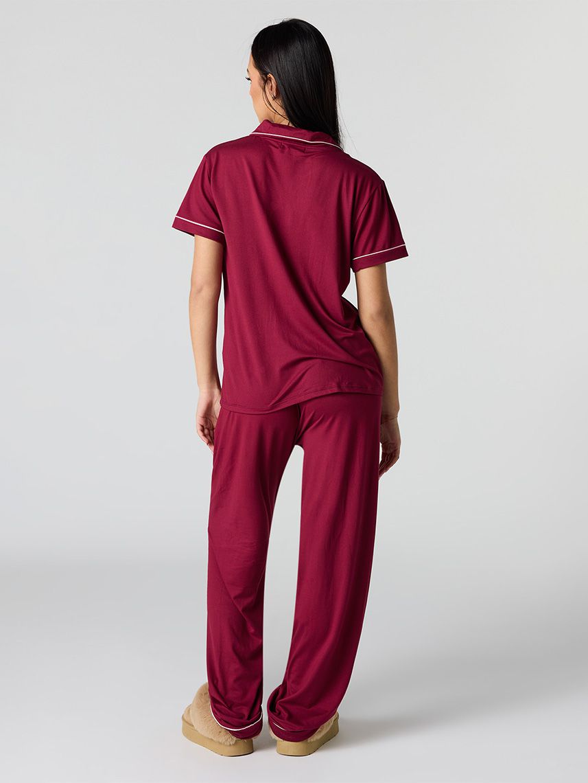 סט פיג’מה מכופתרת