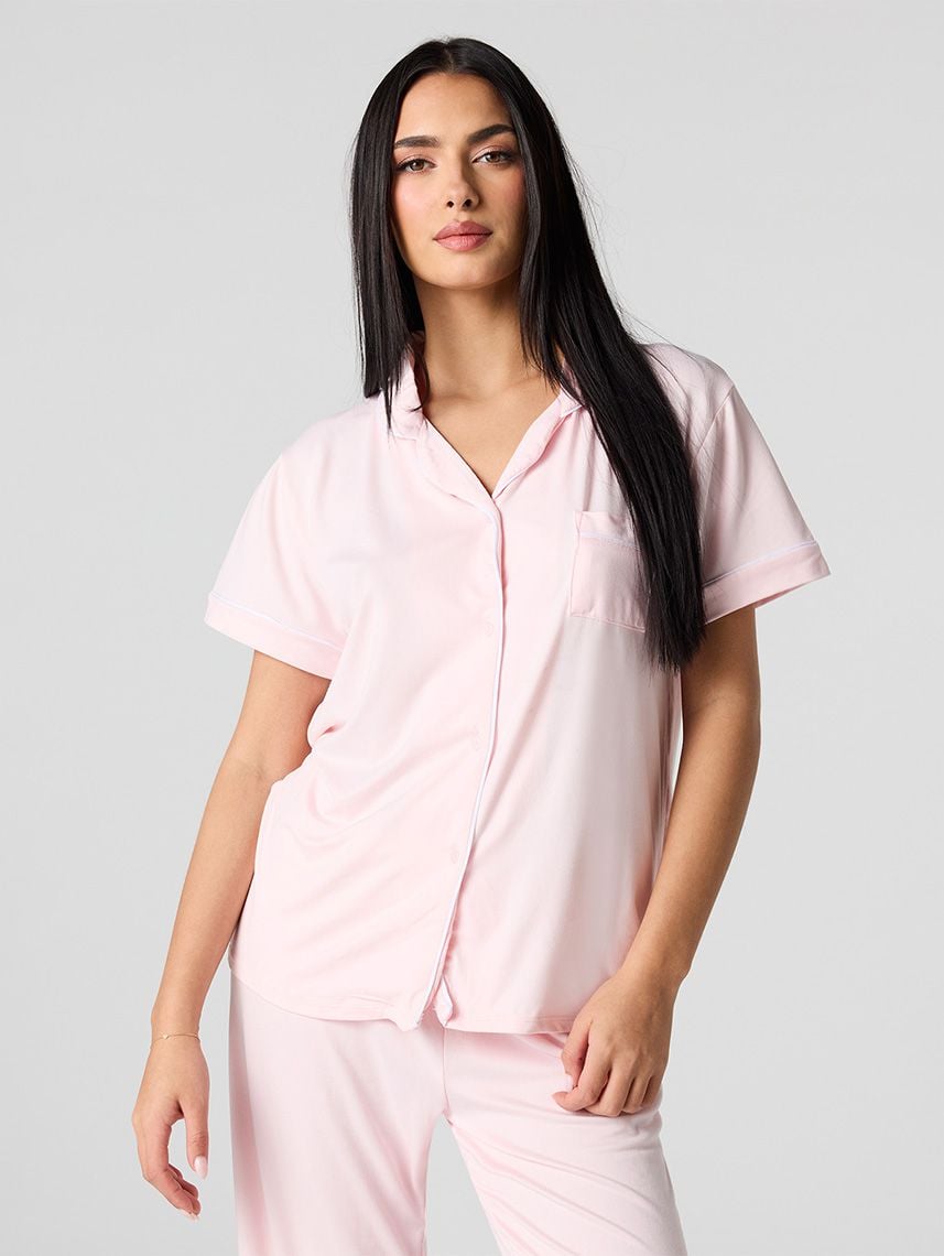 סט פיג’מה מכופתרת