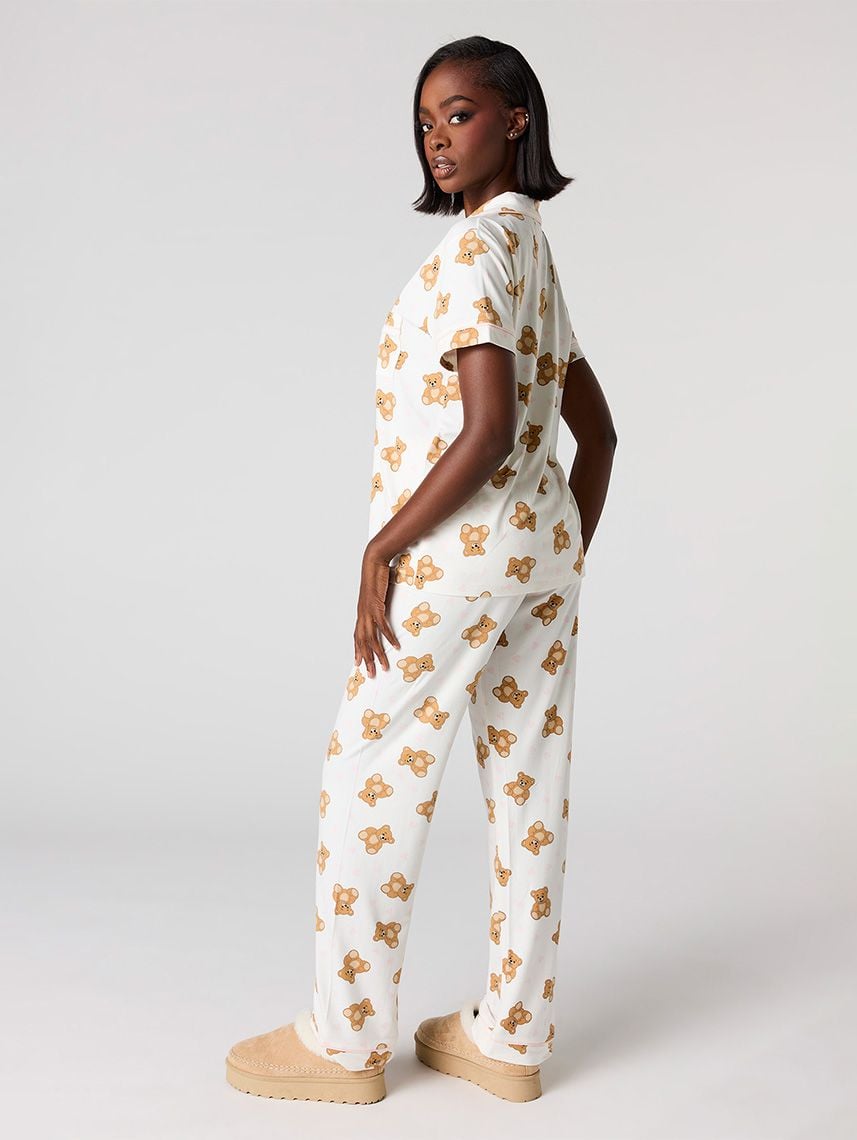 סט פיג’מה מכופתרת