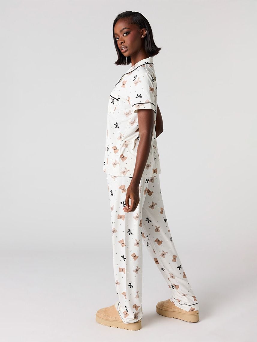 סט פיג’מה מכופתרת