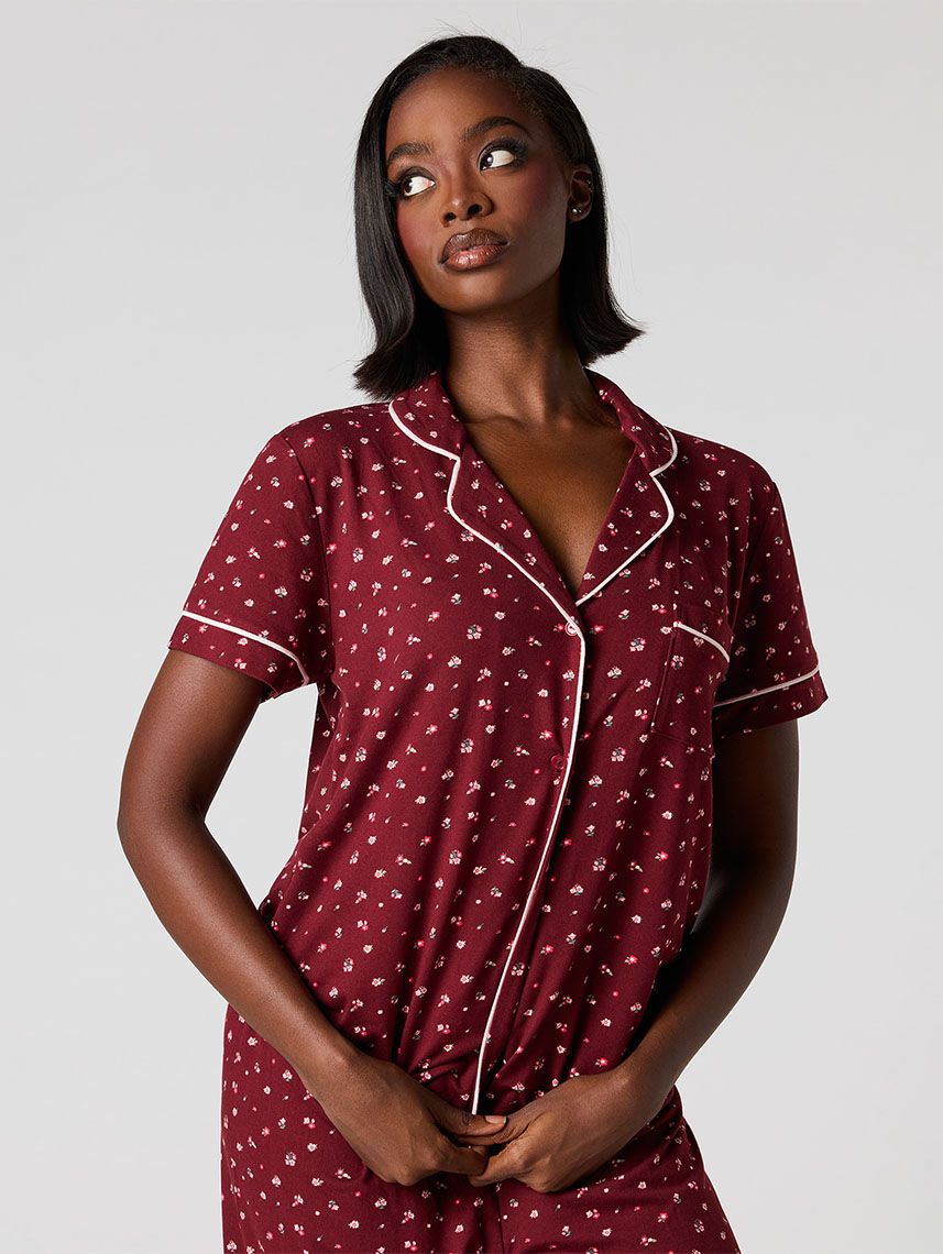 סט פיג’מה מכופתרת