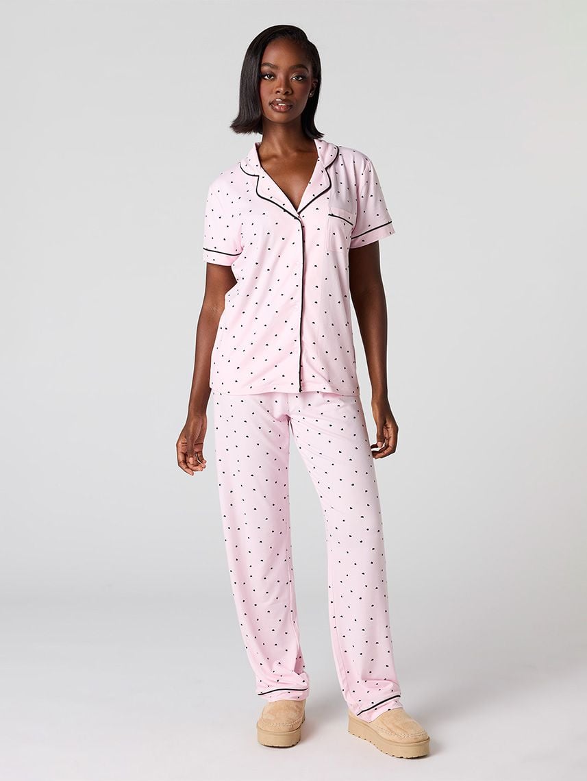 סט פיג’מה מכופתרת