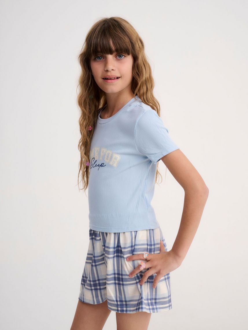 סט פיג’מה קצרה