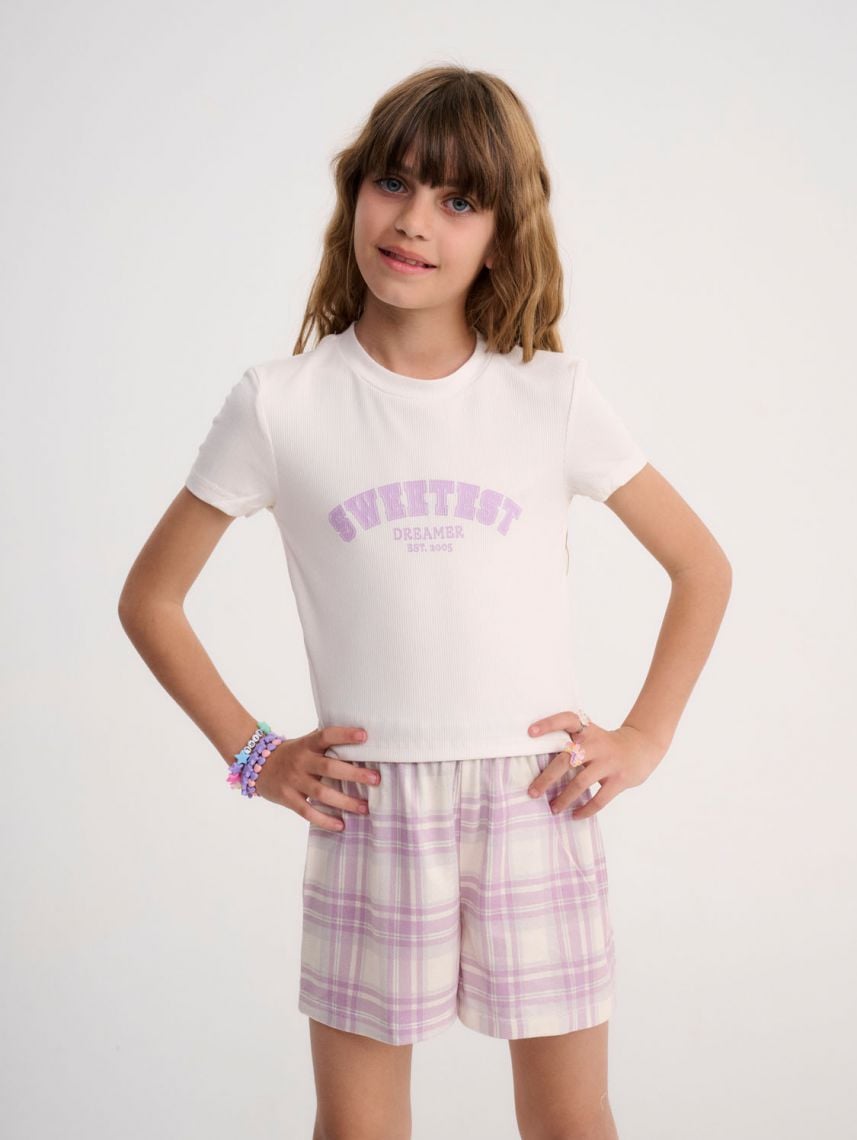 סט פיג’מה קצרה