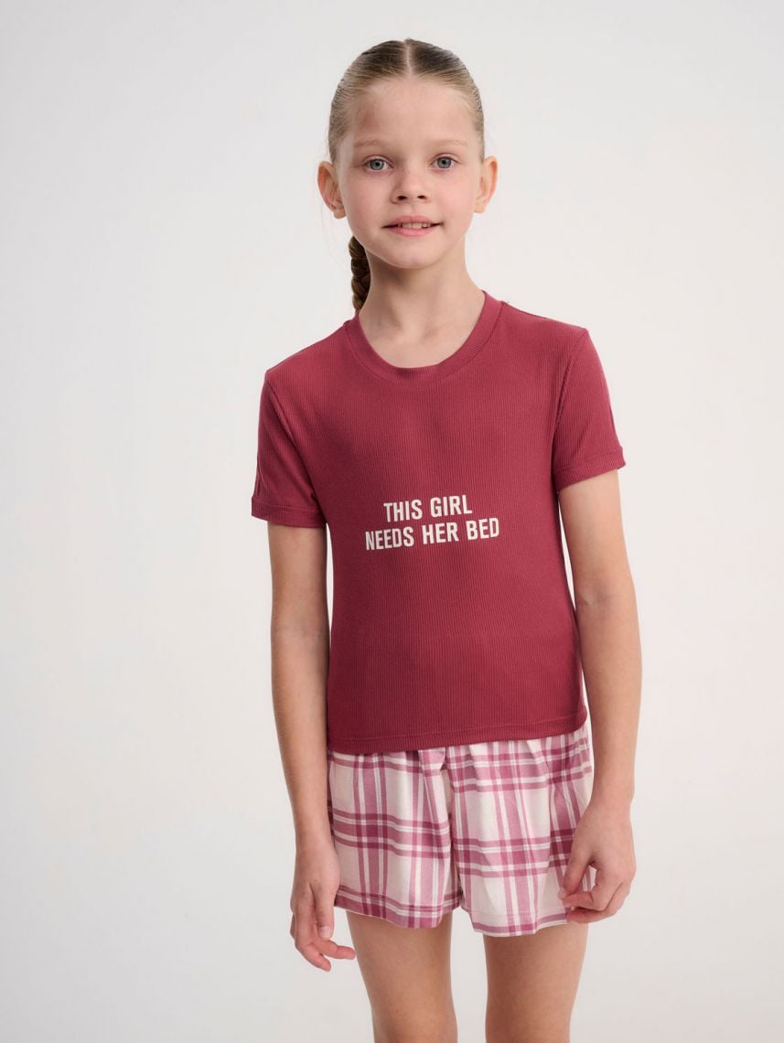 סט פיג’מה קצרה