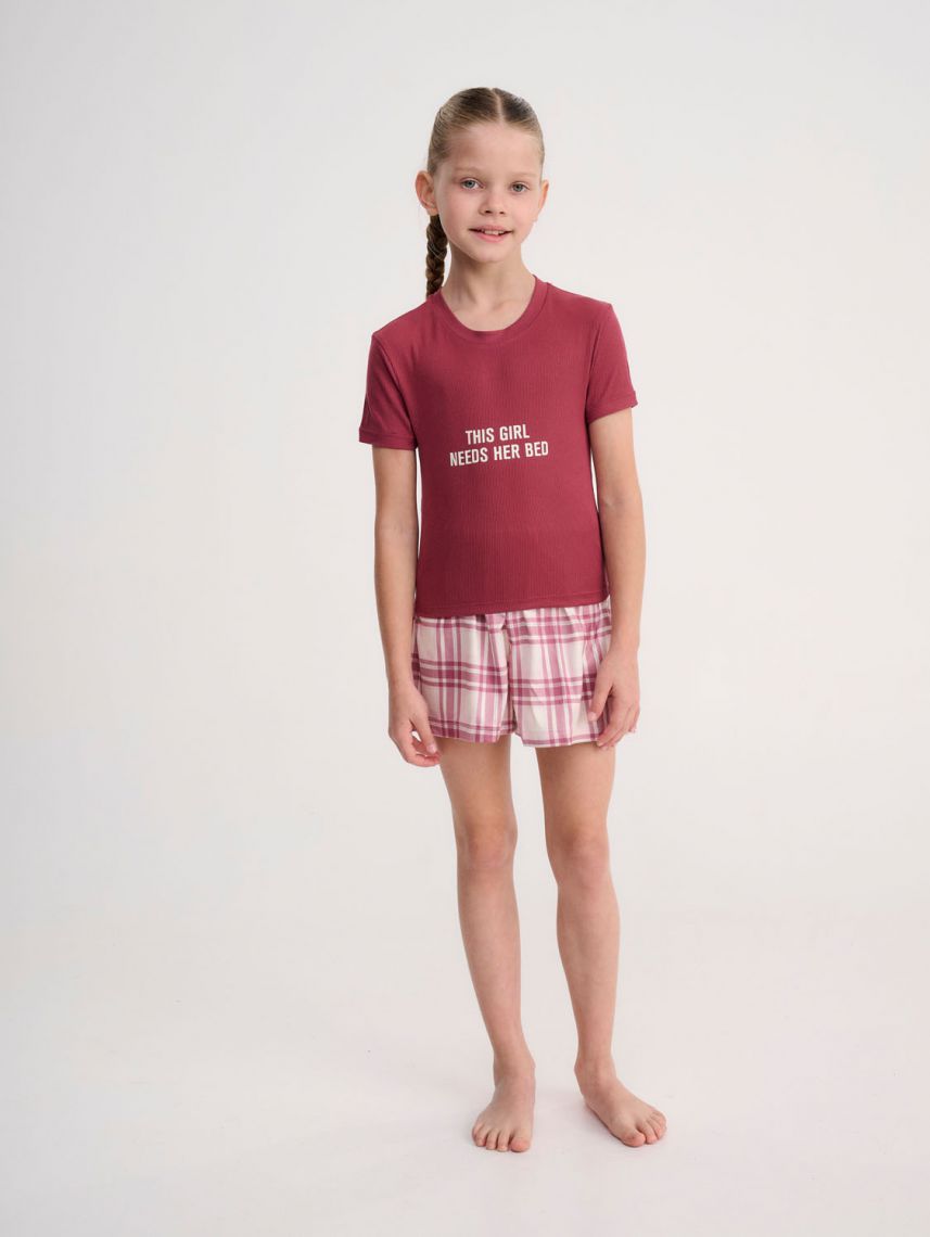 סט פיג’מה קצרה