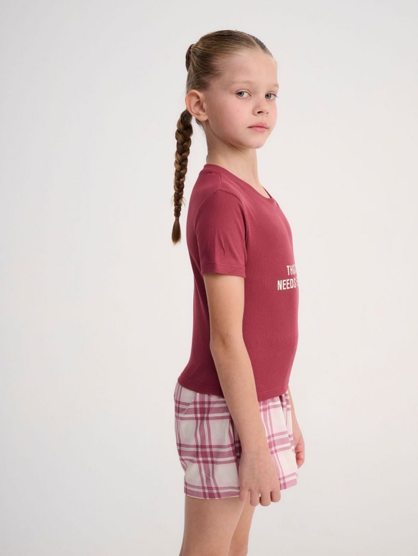 סט פיג’מה קצרה