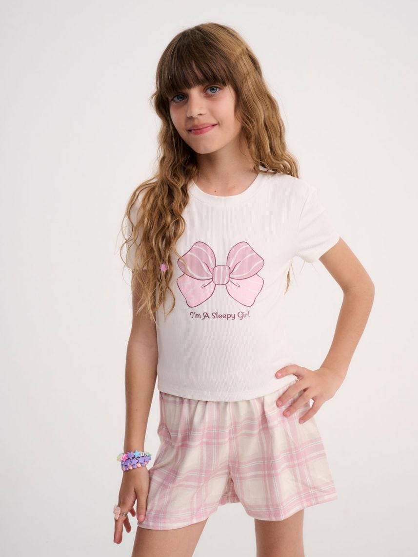 סט פיג’מה קצרה