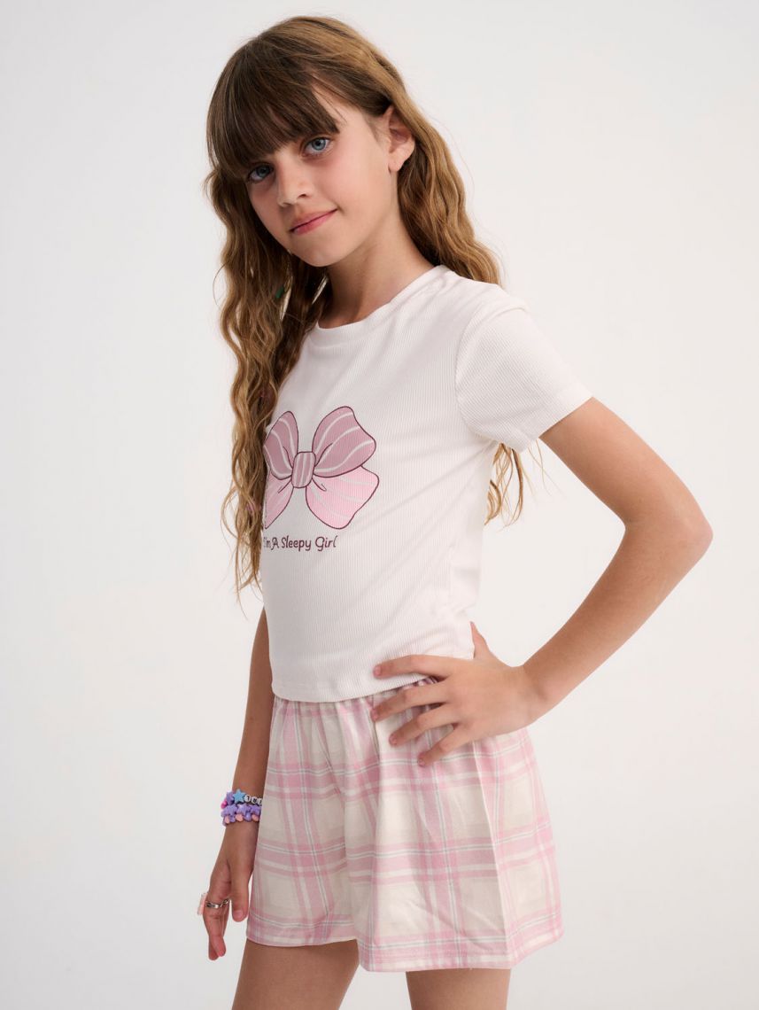 סט פיג’מה קצרה