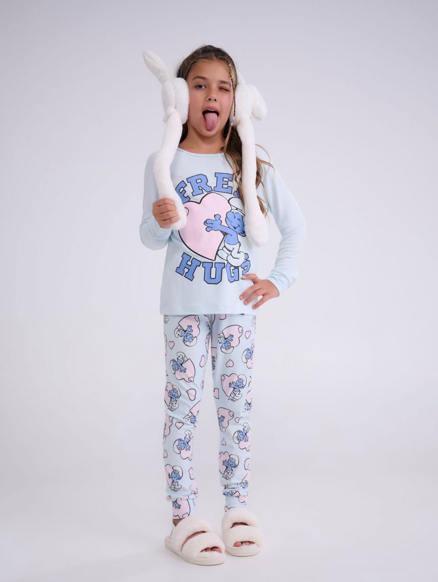 סט פיג’מה ארוכה | The Smurfs