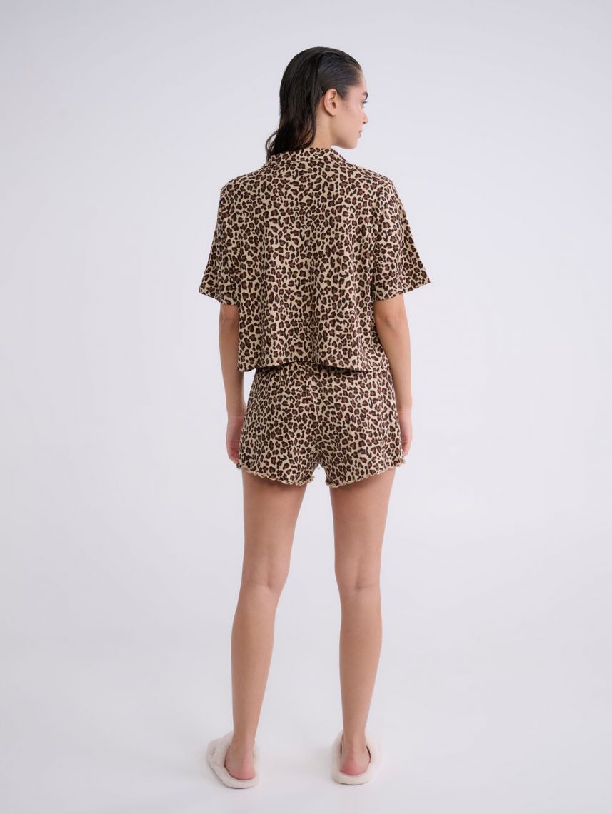 סט פיג’מה מכופתרת קצרה