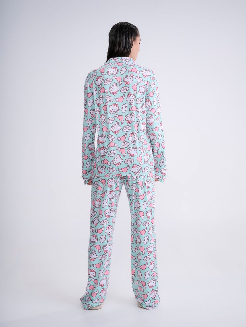 סט פיג’מה מכופתרת | Hello Kitty