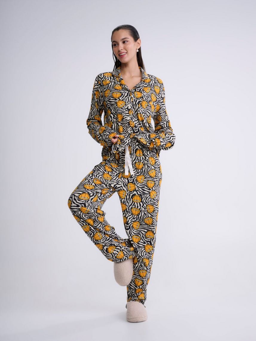 סט פיג’מה מכופתרת | Garfield