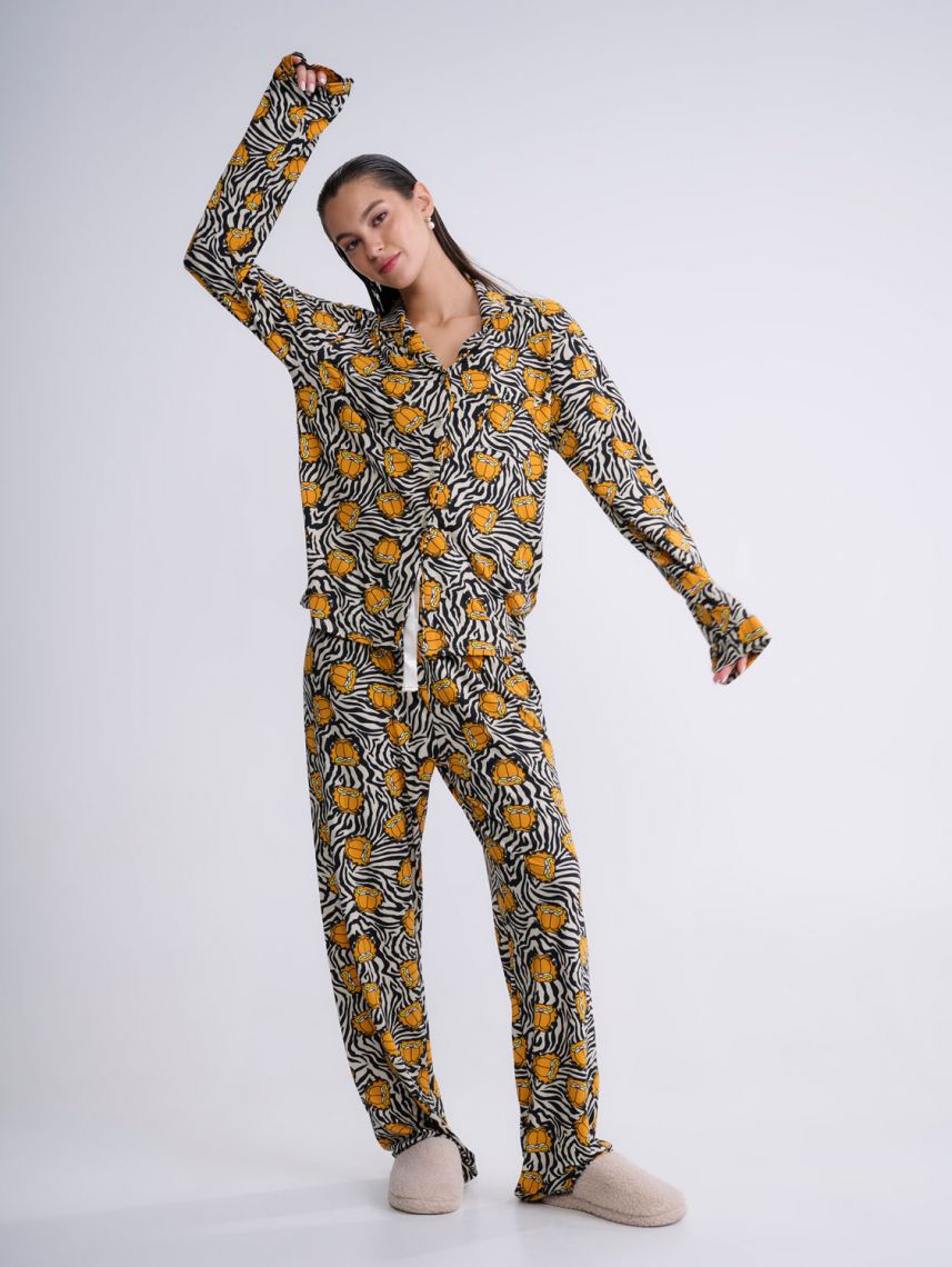 סט פיג’מה מכופתרת | Garfield