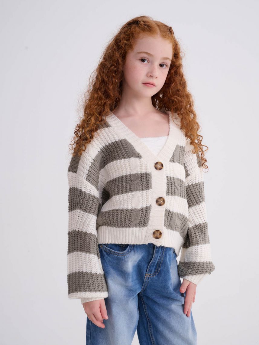 קרדיגן פסים סרוג