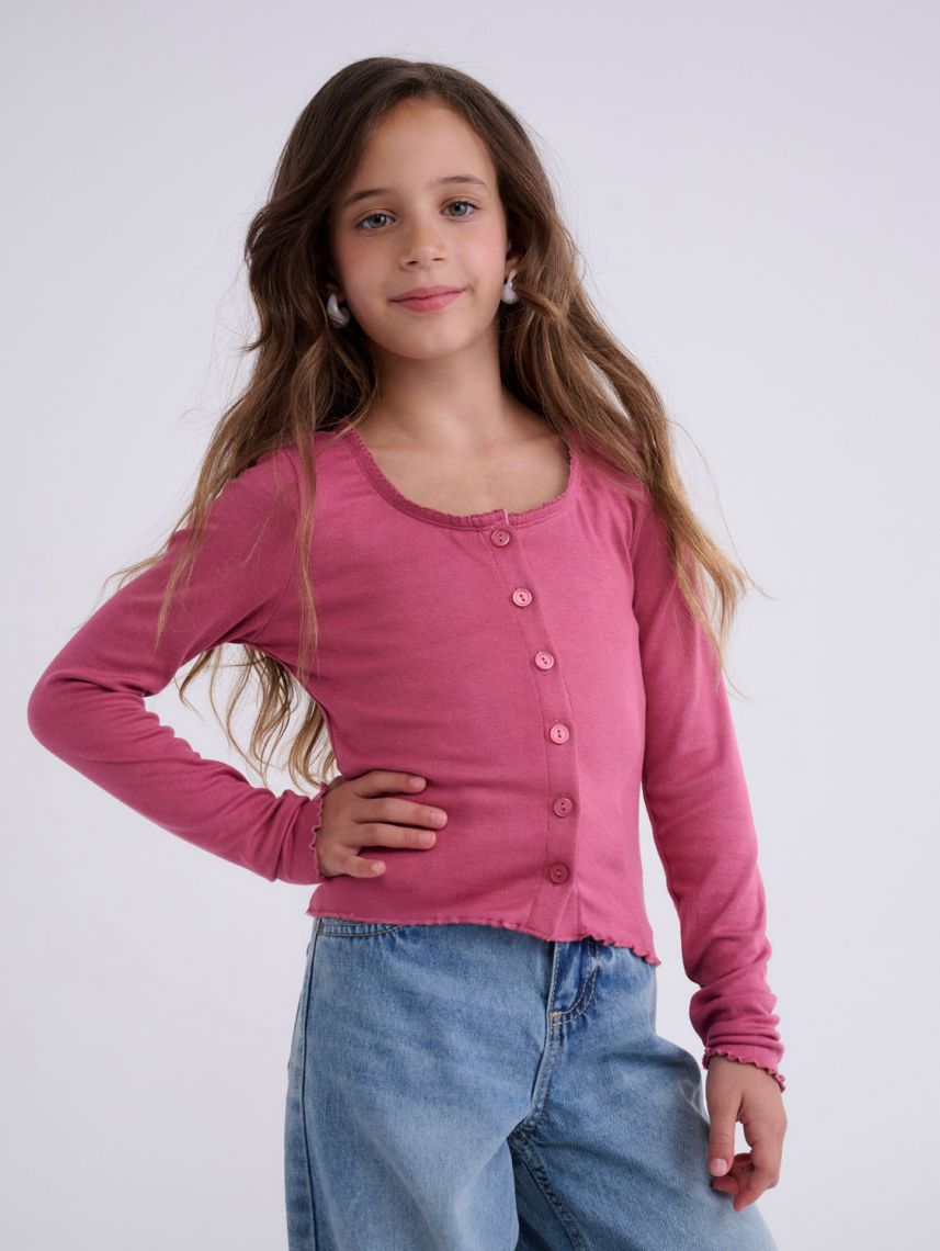 קרדיגן עם גופיה מחוברת