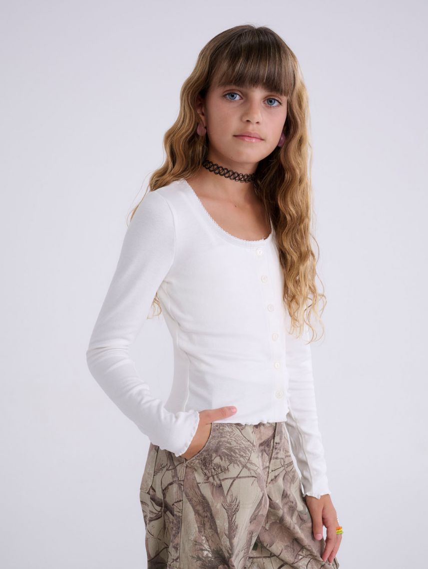 קרדיגן עם גופיה מחוברת