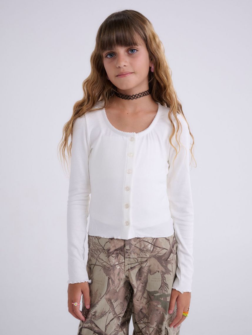 קרדיגן עם גופיה מחוברת