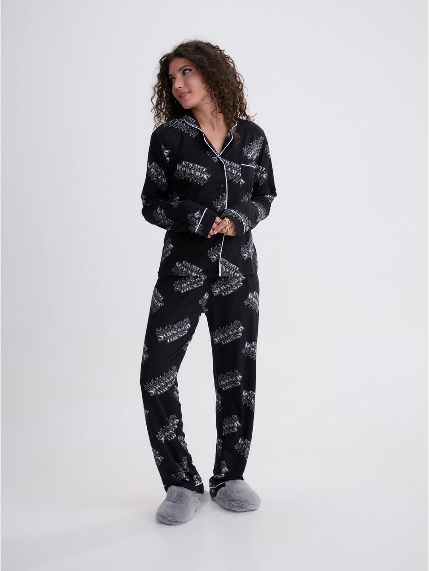 סט פיג’מה מכופתרת ארוכה |Stranger Things